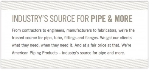 Brand positioning for B2B industrial pipe supplier