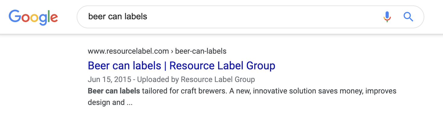 beer can labels serp